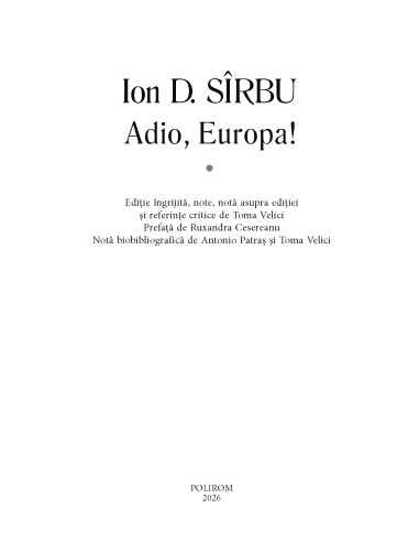Adio, Europa!