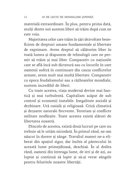 50 de lecţii de minimalism japonez pentru o viaţă liberă