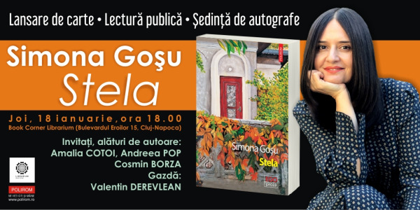 Lansare de carte la Book Corner Librarium: Stela de Simona Goșu