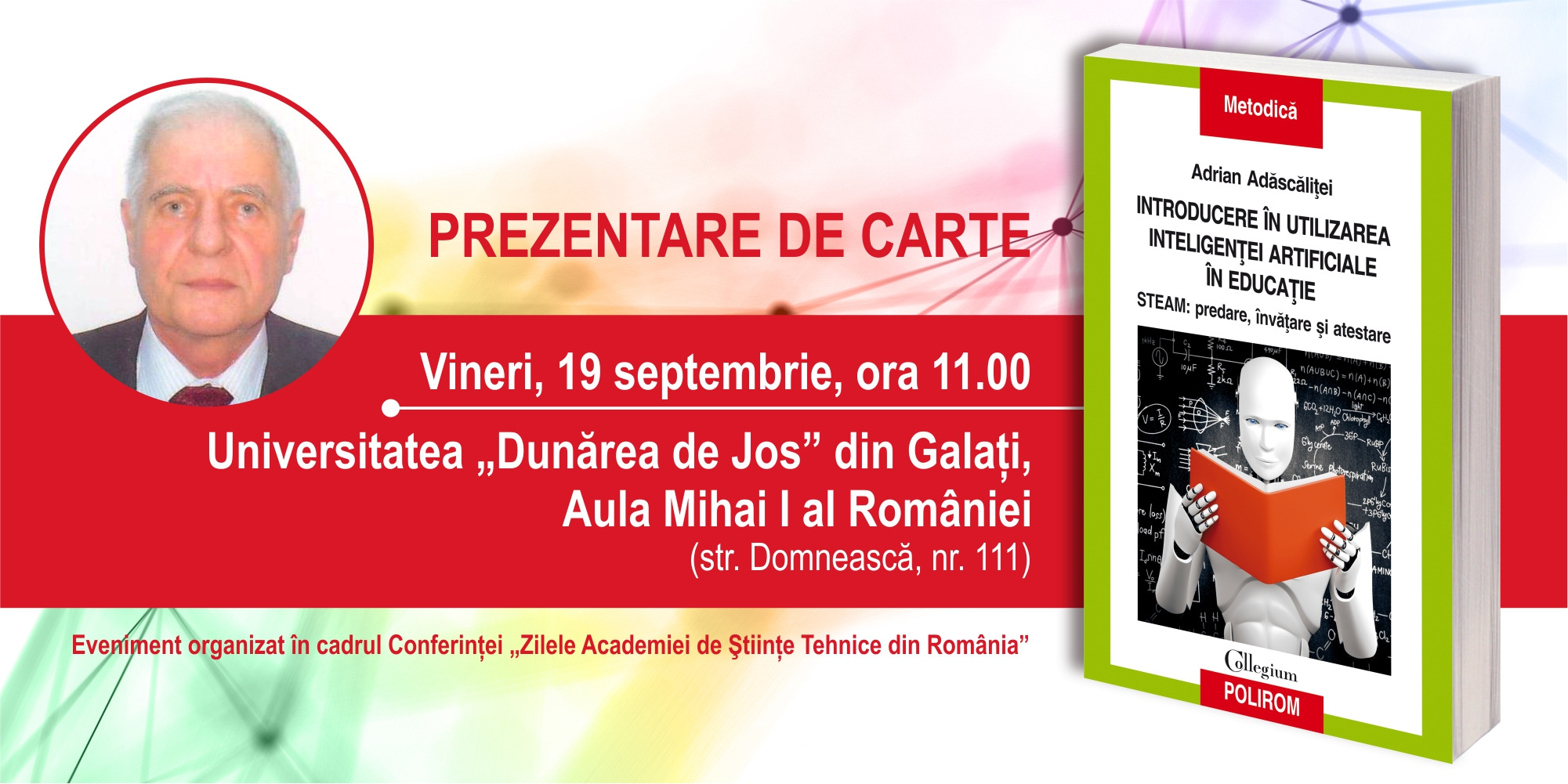 Prezentare de carte în Galați: Adrian Adăscăliței, Introducere în utilizarea inteligenţei artificiale în educaţie