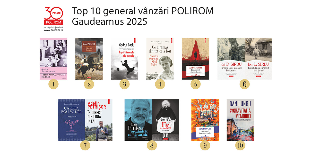 Editura Polirom. Top vânzări Gaudeamus 2025