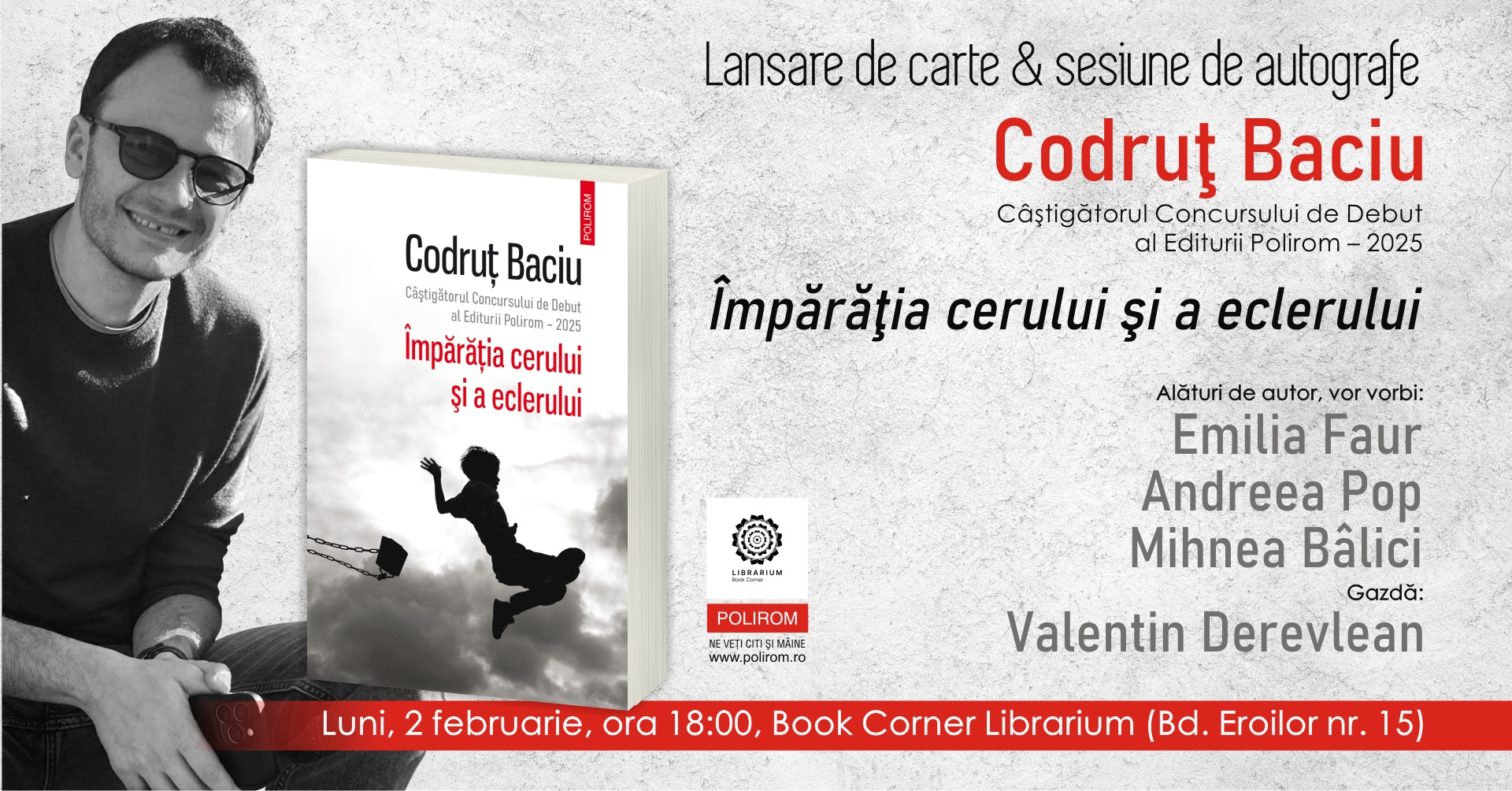 Codruț Baciu la Book Corner Librarium Cluj: Împărăţia cerului şi a eclerului