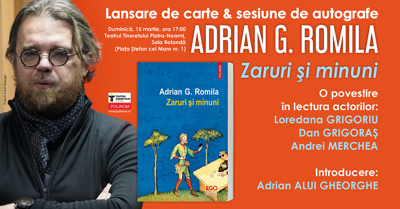 Întâlnire cu scriitorul Adrian G. Romila la Teatrul Tineretului Piatra-Neamț
