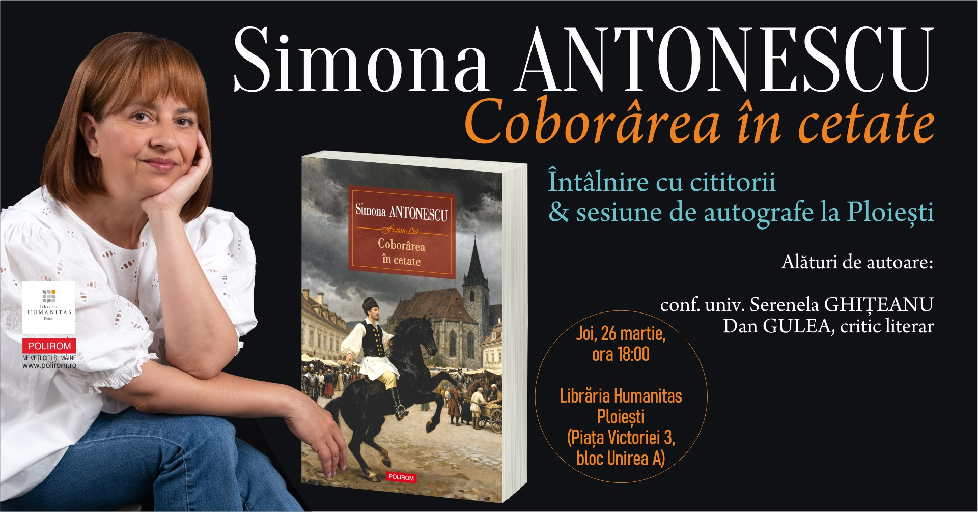 Întâlnire cu Simona Antonescu la Librăria Humanitas Ploiești: Coborârea în cetate