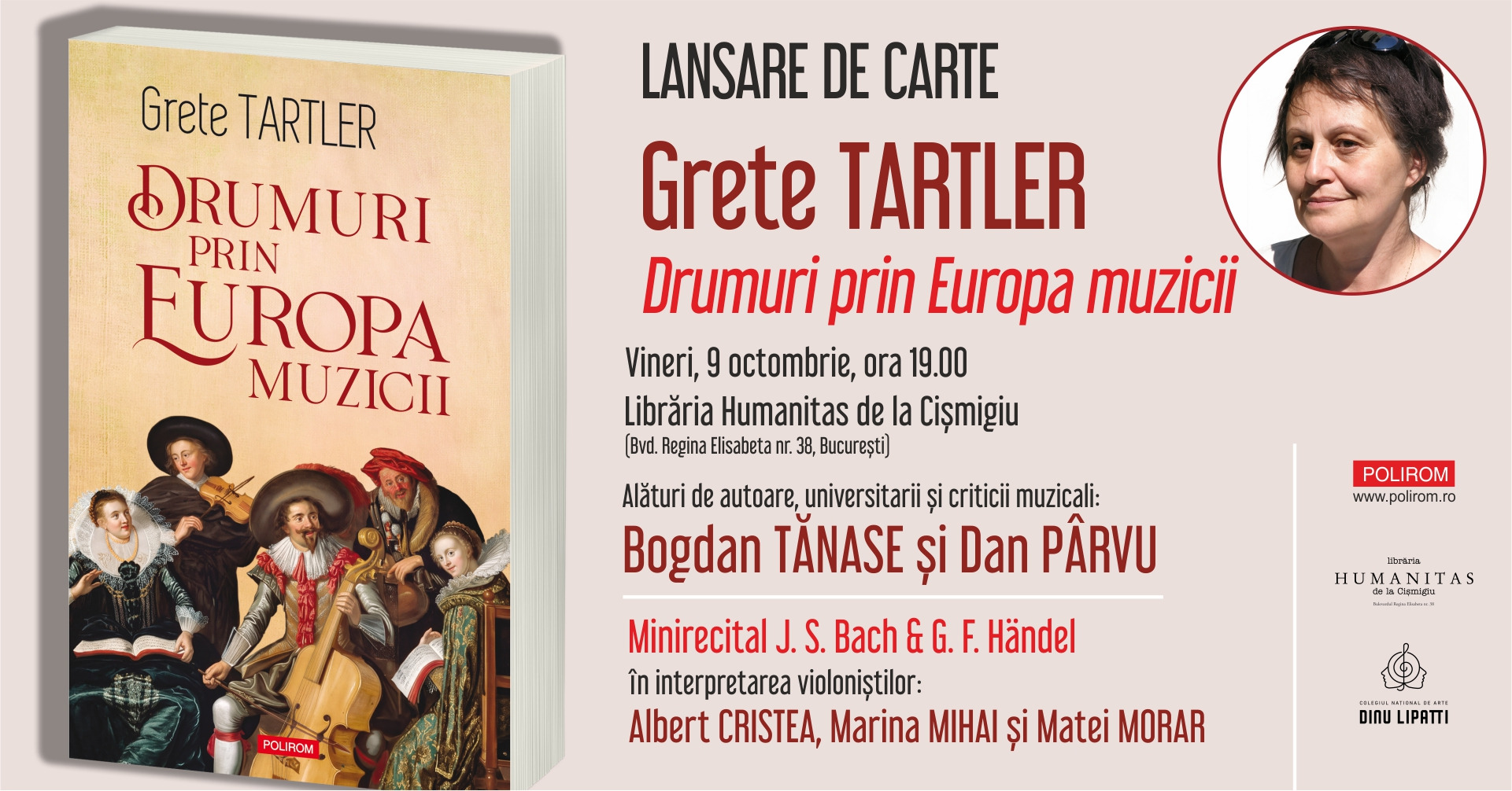 Lansare de carte - Grete Tartler: Drumuri prin Europa muzicii